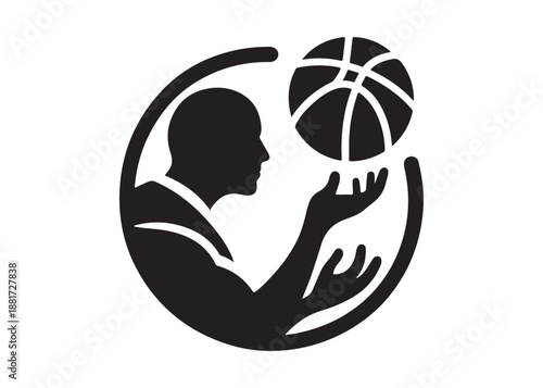 basketball logo silhouette vector, basketball player dunking logo silhouette illustration, sport basketball logo  vector, player dunking logo vector silhouette on white background