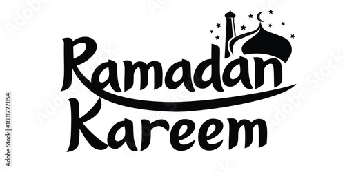Ramadan Kareem typography design for decoration.