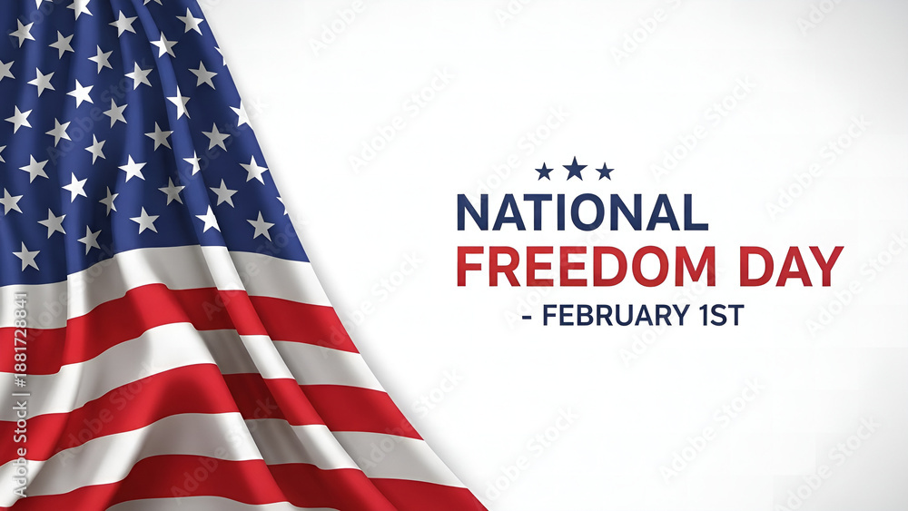 Fototapeta premium National freedom day celebration with american flag on february 1st