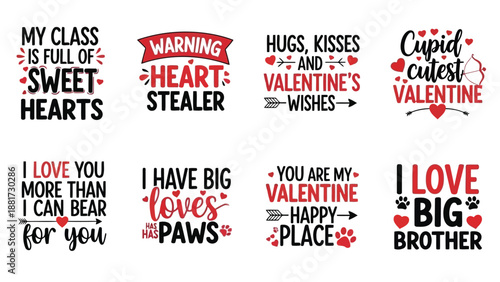 Charming valentine s day typography designs featuring hearts cupid and affectionate phrases for loved ones