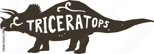 Vector illustration of a dinosaur in the desert and grass with a business internet search icon and success word concept animal sign