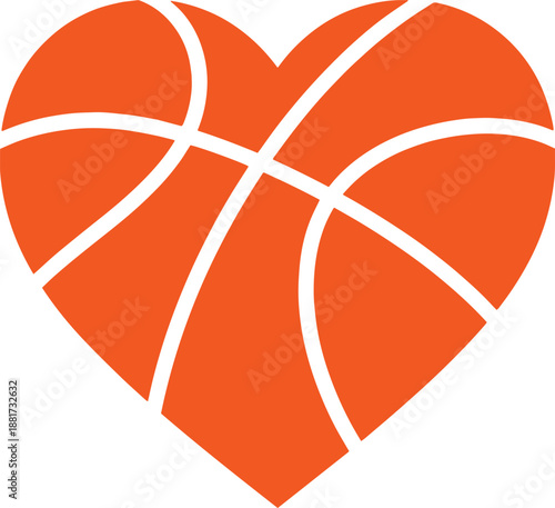 Wallpaper Mural Basketball Heart Love Icon Flat Vector Torontodigital.ca