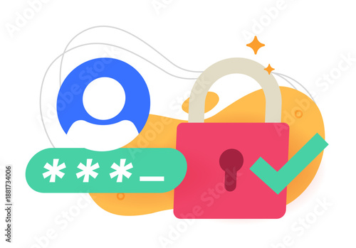 Password security account code protection icon vector modern graphic illustration design, cybersecurity passcode technology, otp or 2fa authentication user validation, login access token