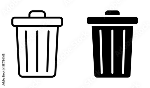 Trash bin icon. Reduce waste, trash can symbol