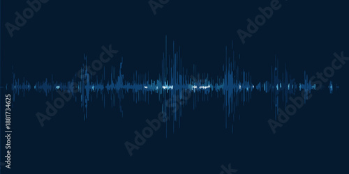 a blue sound wave on a dark background with light blue lines