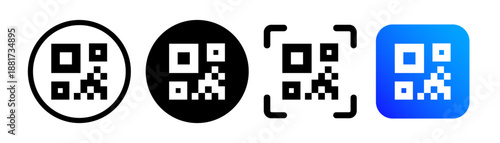 Qr code collection for mobile payment and identity, city transport rental, UI UX design element, web pictogram, mobile app, promo tag