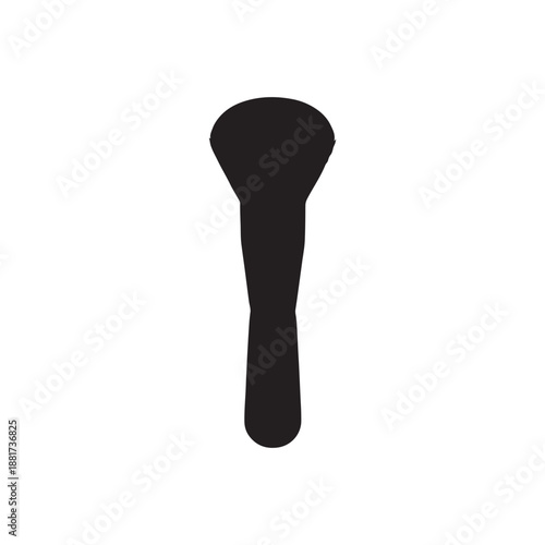 Makeup brush for applying face powder isolated on white background with clipping path