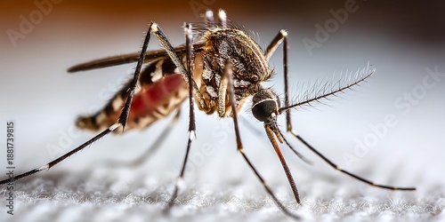 Photorealistic mosquito isolated on white background macro focus minimal stock, Realistic Photo