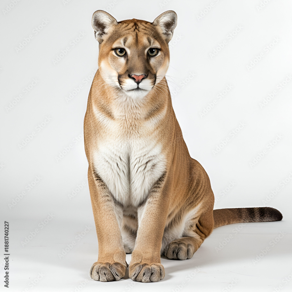 Obraz premium Cougar standing alert in forest