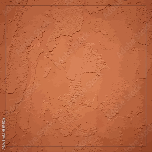 Textured terracotta background with a subtle grain and a square frame, perfect for design projects