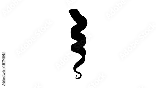 Spiral Curls symbol ,black isolated silhouette
