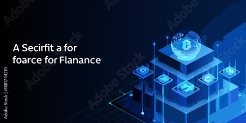 Abstract digital representation of blockchain technology and secure financial platforms