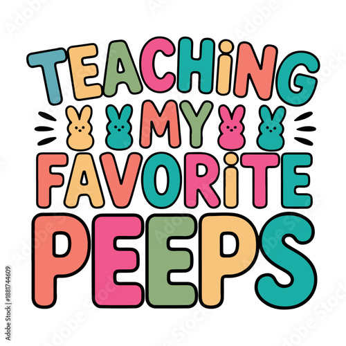 Teaching Lover Funny Retro Easter Day Bunny T-shirt Design