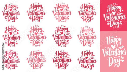 valentines day happy valentines day greeting card design elements with hearts and text high quality professional