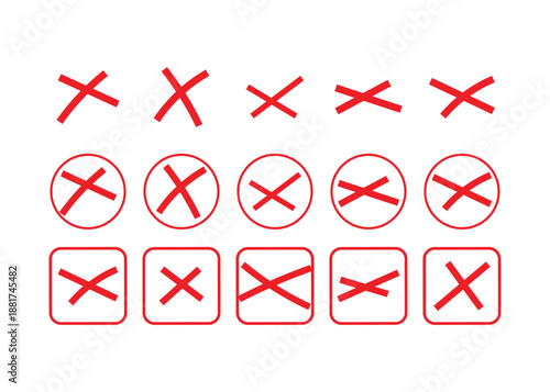 No. cross, cancel button set. 