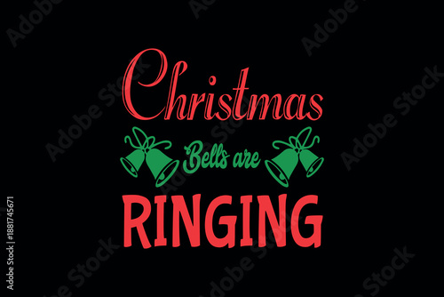 Christmas bells are ringing - Festive holiday bells ringing in a vibrant christmas scene with snowflakes and decorations in warm hues