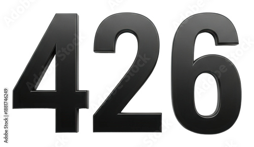 Number 426 displayed on a sign urban environment street view isolated on transparent background