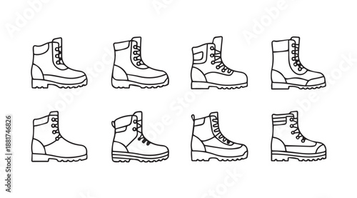 Collection of white lace-up boots