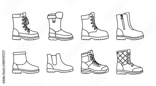 Collection of stylish winter boots