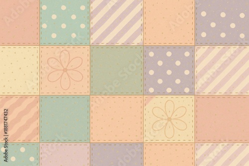 Pastel patchwork pattern background