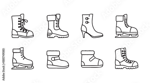 Assorted winter footwear collection