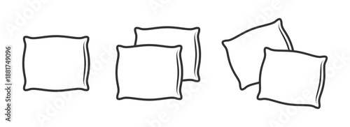 Pillow icons graphic. Pillow signs set isolated on a white background. Vector illustration