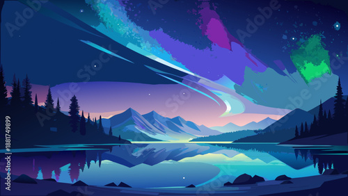 winter landscape with mountains and snow