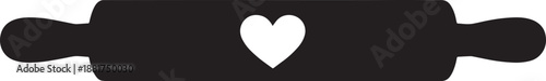 Minimal Rolling Pin Heart Baking Symbol