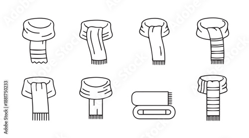 Various scarf tying techniques