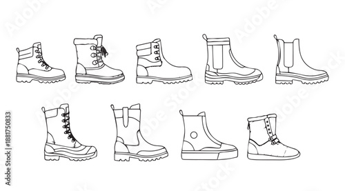 Collection of various boot designs