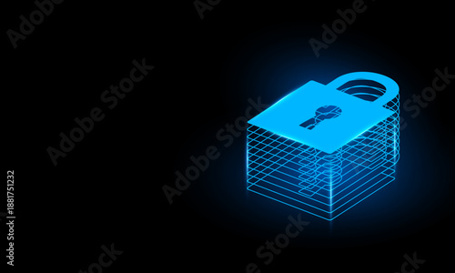 Cyber security technology concept , Shield With Keyhole icon , personal data , vector illustration.	
