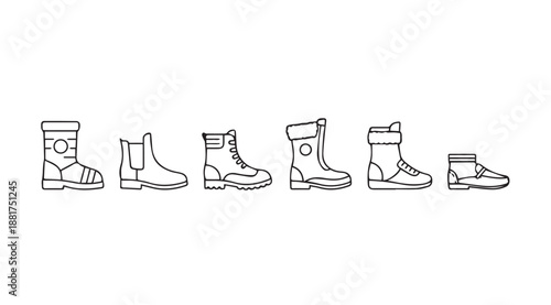 Collection of different types of boots