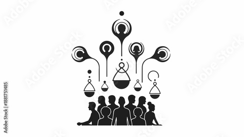 Abstract representation of collective consciousness and growth from a unified group