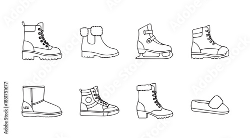 Assorted winter footwear collection