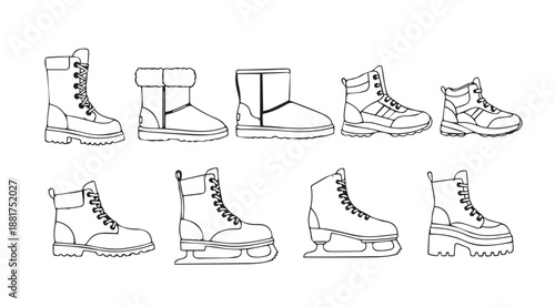 Collection of winter footwear