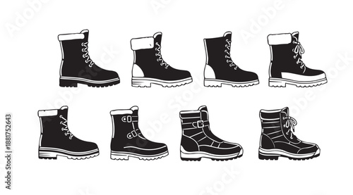 Collection of stylish winter boots