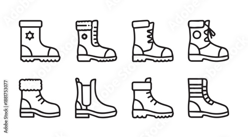 Collection of military-style boots