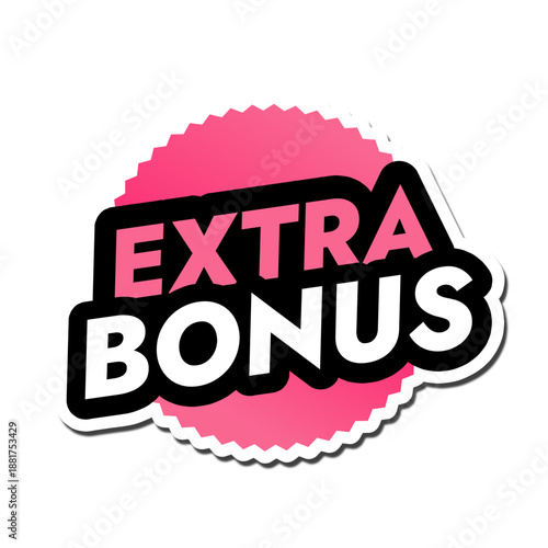 Light pink sticker with extra bonus text for your designs