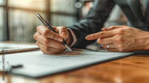 Close Up of Hand Signing Business Contract