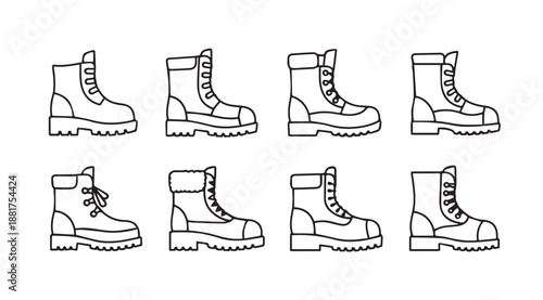 Collection of classic combat boots
