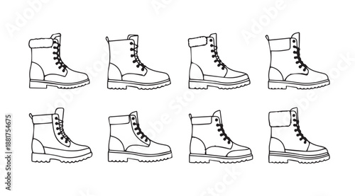 Collection of classic white boots