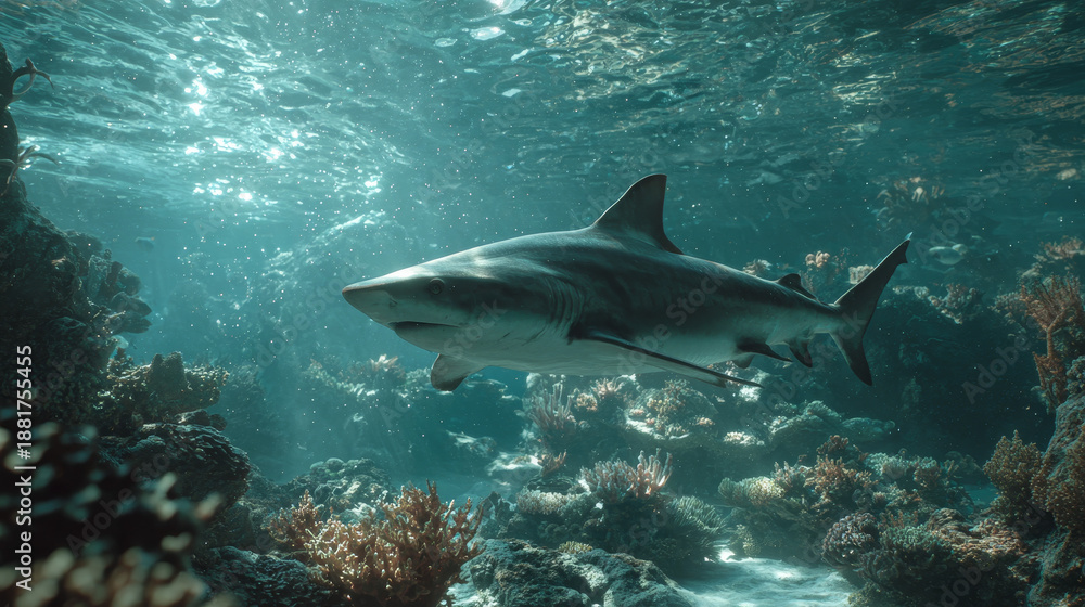 Fototapeta premium shark underwater in the sea