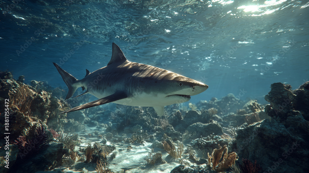 Fototapeta premium shark underwater in the sea