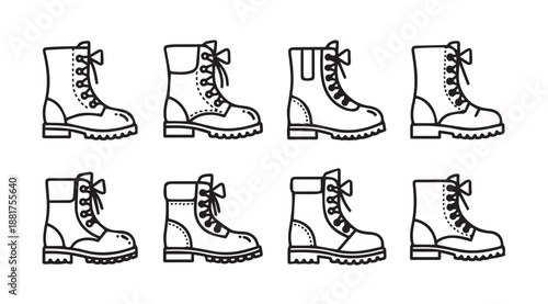 Collection of classic combat boots