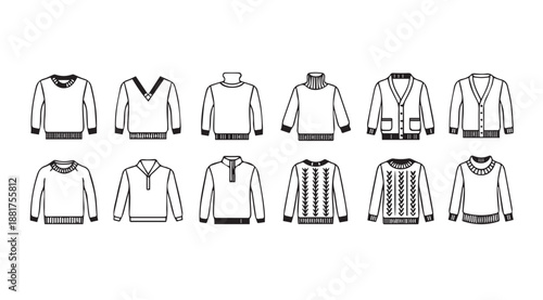 Collection of knitted sweaters