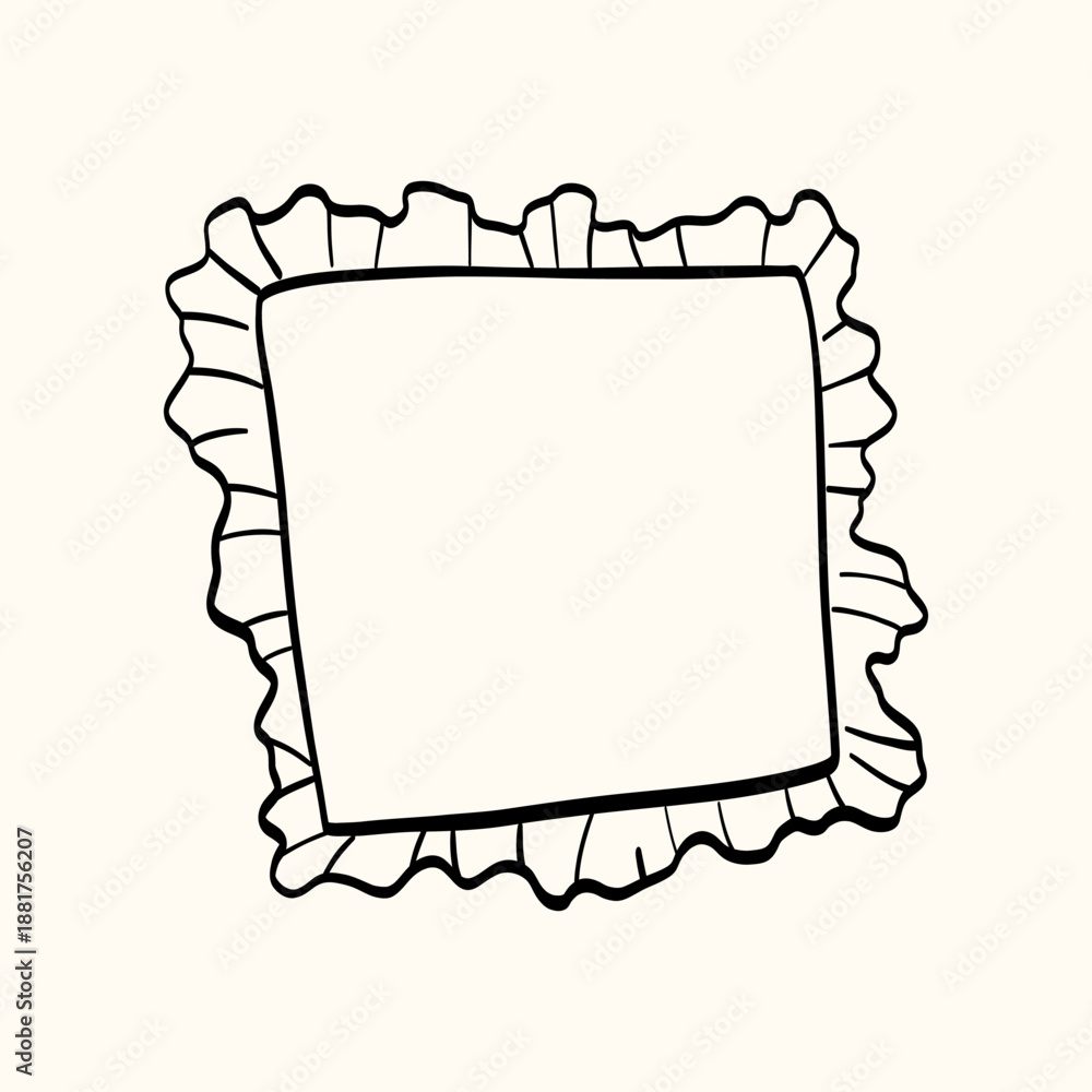 Obraz premium Hand-drawn rectangular frame with lace accents, and a soft vintage look. Designed for wedding invitations, romantic cards, and elegant menu layouts