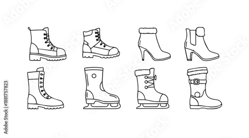 Assorted winter boots collection