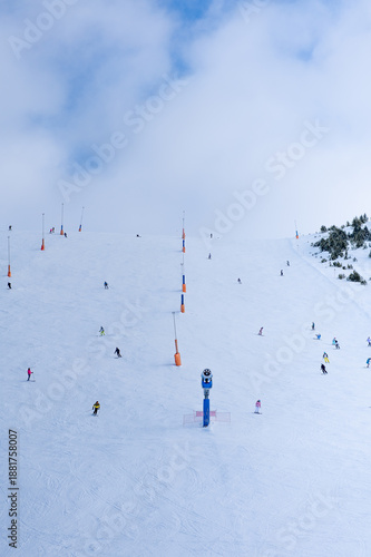 Wallpaper Mural Skiers of all levels descending an intermediate slope in Grandvalira Grau Roig, Andorra. Torontodigital.ca
