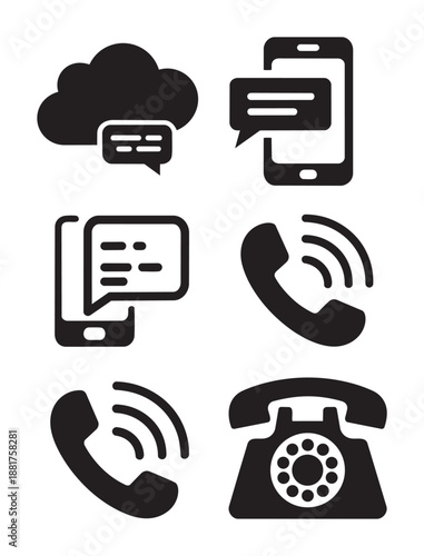 Black of phones and messaging white mobile smartphone