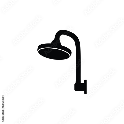 Shower head silhouette icon vector flat design.